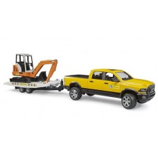 RAM 2500 Power Wagon with  Trailer & Mini Excavator - Bruder 02546